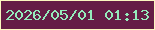 文字の大きさ：4、枠の色：faf8c0、背景の色：651d46、文字の色：94ecbb 無料ブログパーツのブログ時計