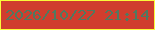 文字の大きさ：2、枠の色：fafb3b、背景の色：d03e2e、文字の色：507960 無料ブログパーツのブログ時計