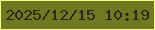 文字の大きさ：1、枠の色：fafb8c、背景の色：6f7920、文字の色：292822 無料ブログパーツのブログ時計
