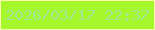 文字の大きさ：1、枠の色：fafcad、背景の色：a5f62a、文字の色：a1ea97 無料ブログパーツのブログ時計