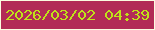 文字の大きさ：2、枠の色：fafce0、背景の色：b22b56、文字の色：bfe219 無料ブログパーツのブログ時計