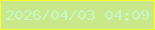 文字の大きさ：1、枠の色：fafe30、背景の色：c9e88a、文字の色：c7f6cb 無料ブログパーツのブログ時計