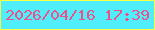 文字の大きさ：2、枠の色：faff43、背景の色：50eefa、文字の色：ec5187 無料ブログパーツのブログ時計