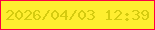 文字の大きさ：2、枠の色：fb0045、背景の色：ffee30、文字の色：d5cb0f 無料ブログパーツのブログ時計