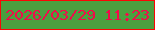 文字の大きさ：2、枠の色：fb0505、背景の色：4b9f3f、文字の色：f10b4a 無料ブログパーツのブログ時計