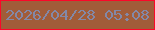 文字の大きさ：5、枠の色：fb0729、背景の色：a15c39、文字の色：8388a7 無料ブログパーツのブログ時計