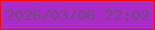 文字の大きさ：5、枠の色：fb0802、背景の色：aa2cc7、文字の色：6f4b77 無料ブログパーツのブログ時計