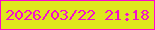 文字の大きさ：4、枠の色：fb08ce、背景の色：dfe71f、文字の色：f411cc 無料ブログパーツのブログ時計
