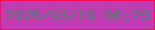 文字の大きさ：3、枠の色：fb0d55、背景の色：c23cb1、文字の色：497e71 無料ブログパーツのブログ時計