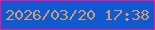文字の大きさ：3、枠の色：fb0d9b、背景の色：0f5ad0、文字の色：d49b77 無料ブログパーツのブログ時計
