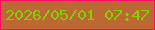 文字の大きさ：2、枠の色：fb0e62、背景の色：bb6833、文字の色：87cf02 無料ブログパーツのブログ時計