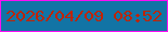 文字の大きさ：5、枠の色：fb0ef5、背景の色：1274a5、文字の色：be2405 無料ブログパーツのブログ時計