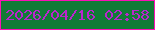 文字の大きさ：5、枠の色：fb0fb7、背景の色：117b36、文字の色：ba25cd 無料ブログパーツのブログ時計