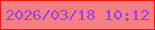 文字の大きさ：4、枠の色：fb1202、背景の色：f67f84、文字の色：9840e8 無料ブログパーツのブログ時計
