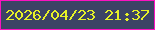 文字の大きさ：5、枠の色：fb12c1、背景の色：3c4365、文字の色：e7f227 無料ブログパーツのブログ時計