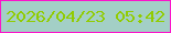文字の大きさ：3、枠の色：fb14ca、背景の色：a3cfc6、文字の色：91cc02 無料ブログパーツのブログ時計