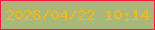 文字の大きさ：1、枠の色：fb1842、背景の色：a9b87a、文字の色：f1b91d 無料ブログパーツのブログ時計