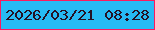 文字の大きさ：3、枠の色：fb195e、背景の色：26baf4、文字の色：251225 無料ブログパーツのブログ時計