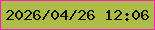 文字の大きさ：3、枠の色：fb1bc5、背景の色：acbd47、文字の色：191002 無料ブログパーツのブログ時計