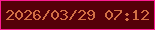 文字の大きさ：5、枠の色：fb1c93、背景の色：540008、文字の色：d26f45 無料ブログパーツのブログ時計