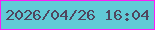 文字の大きさ：5、枠の色：fb1df6、背景の色：61cad6、文字の色：4f465e 無料ブログパーツのブログ時計