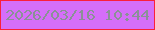 文字の大きさ：2、枠の色：fb1f3b、背景の色：d56ef9、文字の色：8a9196 無料ブログパーツのブログ時計