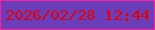 文字の大きさ：3、枠の色：fb1f9d、背景の色：6b3db8、文字の色：e00208 無料ブログパーツのブログ時計