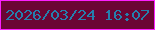 文字の大きさ：3、枠の色：fb1ffe、背景の色：6b0534、文字の色：257fad 無料ブログパーツのブログ時計
