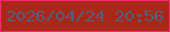 文字の大きさ：4、枠の色：fb2673、背景の色：a92716、文字の色：50627f 無料ブログパーツのブログ時計
