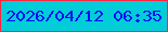 文字の大きさ：1、枠の色：fb2743、背景の色：01cdd9、文字の色：050ef5 無料ブログパーツのブログ時計