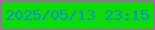 文字の大きさ：4、枠の色：fb27fb、背景の色：0bdc06、文字の色：0d8dcf 無料ブログパーツのブログ時計