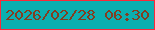 文字の大きさ：2、枠の色：fb2939、背景の色：0bafb0、文字の色：833d20 無料ブログパーツのブログ時計