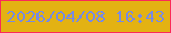 文字の大きさ：4、枠の色：fb2959、背景の色：e3b213、文字の色：778ae5 無料ブログパーツのブログ時計