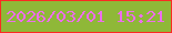 文字の大きさ：4、枠の色：fb2a22、背景の色：8fb838、文字の色：ed6dec 無料ブログパーツのブログ時計
