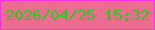 文字の大きさ：4、枠の色：fb32e4、背景の色：ed6d91、文字の色：24cb1f 無料ブログパーツのブログ時計