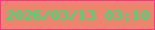 文字の大きさ：2、枠の色：fb3394、背景の色：ed846d、文字の色：04fa7e 無料ブログパーツのブログ時計