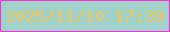 文字の大きさ：5、枠の色：fb33d9、背景の色：a0d2ca、文字の色：f4c254 無料ブログパーツのブログ時計