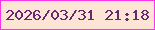文字の大きさ：1、枠の色：fb34ea、背景の色：fce5d4、文字の色：672972 無料ブログパーツのブログ時計