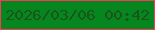 文字の大きさ：5、枠の色：fb375c、背景の色：05861e、文字の色：1c5519 無料ブログパーツのブログ時計