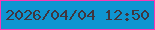 文字の大きさ：4、枠の色：fb37b4、背景の色：0e95d1、文字の色：40363f 無料ブログパーツのブログ時計