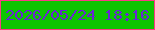 文字の大きさ：5、枠の色：fb3986、背景の色：0dc401、文字の色：6a23d6 無料ブログパーツのブログ時計