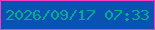 文字の大きさ：1、枠の色：fb3bbf、背景の色：0852b2、文字の色：00ac93 無料ブログパーツのブログ時計
