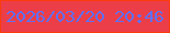文字の大きさ：5、枠の色：fb3c0b、背景の色：ec3e48、文字の色：6070f7 無料ブログパーツのブログ時計