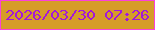 文字の大きさ：1、枠の色：fb40da、背景の色：d69c29、文字の色：a318da 無料ブログパーツのブログ時計