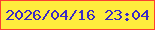 文字の大きさ：5、枠の色：fb4130、背景の色：ffec3d、文字の色：3a2ac4 無料ブログパーツのブログ時計