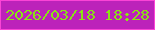 文字の大きさ：2、枠の色：fb43d6、背景の色：bc22ba、文字の色：89e414 無料ブログパーツのブログ時計