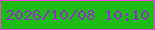 文字の大きさ：4、枠の色：fb43e0、背景の色：1ebb14、文字の色：8d33c6 無料ブログパーツのブログ時計