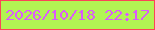 文字の大きさ：5、枠の色：fb4457、背景の色：b2f353、文字の色：db5afc 無料ブログパーツのブログ時計