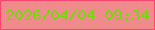 文字の大きさ：2、枠の色：fb456e、背景の色：f08b8c、文字の色：70dc08 無料ブログパーツのブログ時計
