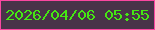 文字の大きさ：3、枠の色：fb47a1、背景の色：493349、文字の色：45e713 無料ブログパーツのブログ時計